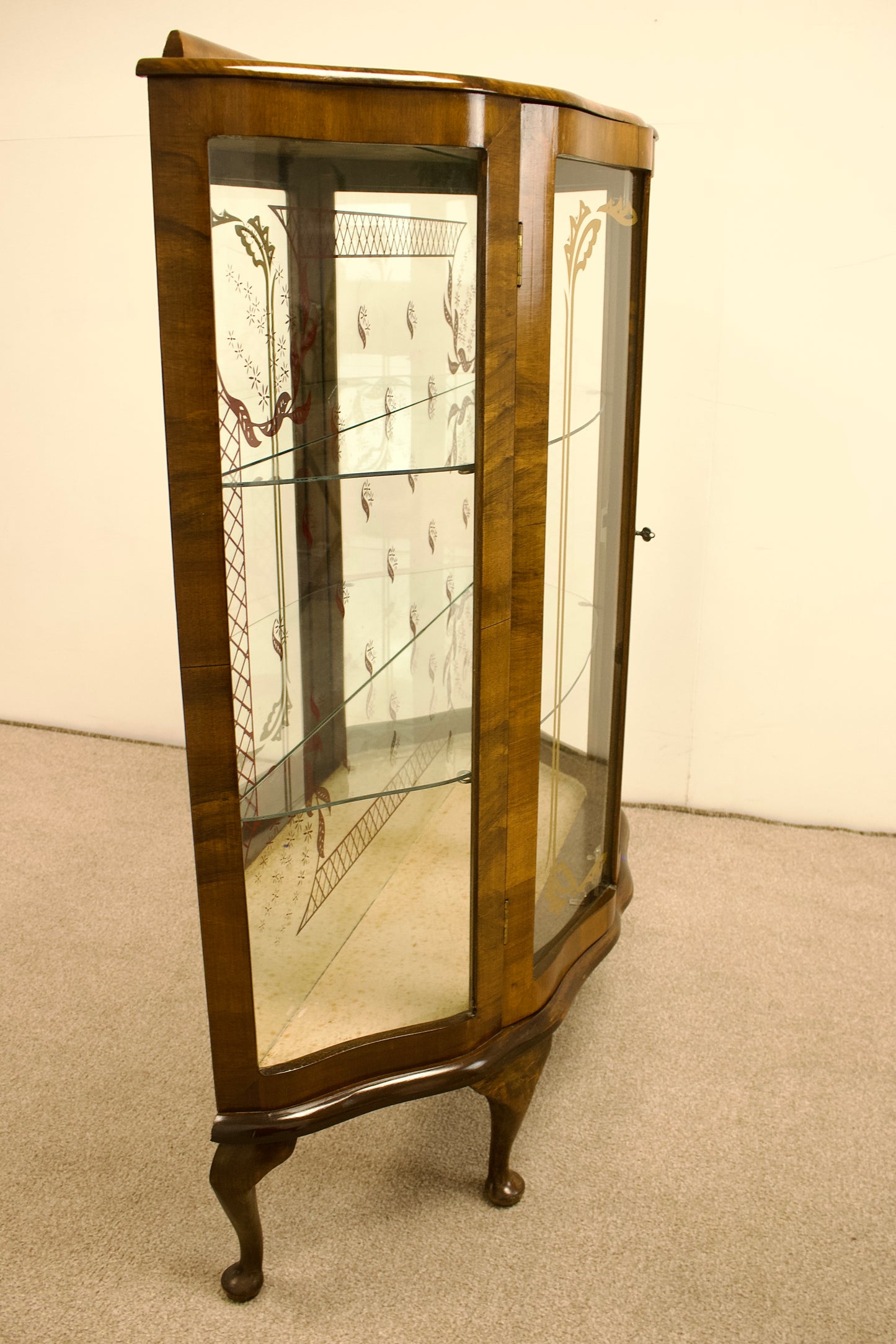 Vintage Display Cabinet with Mirror