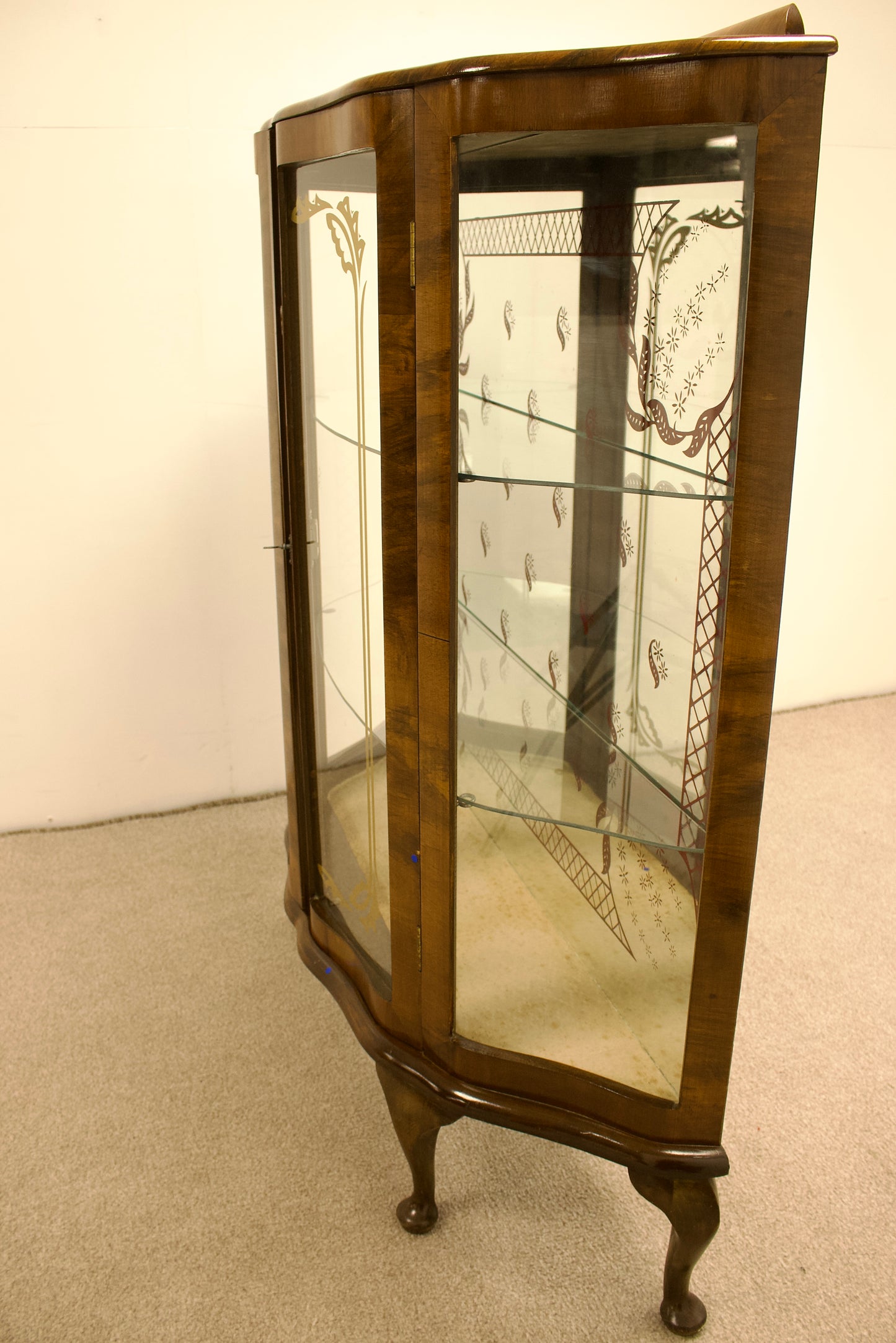 Vintage Display Cabinet with Mirror