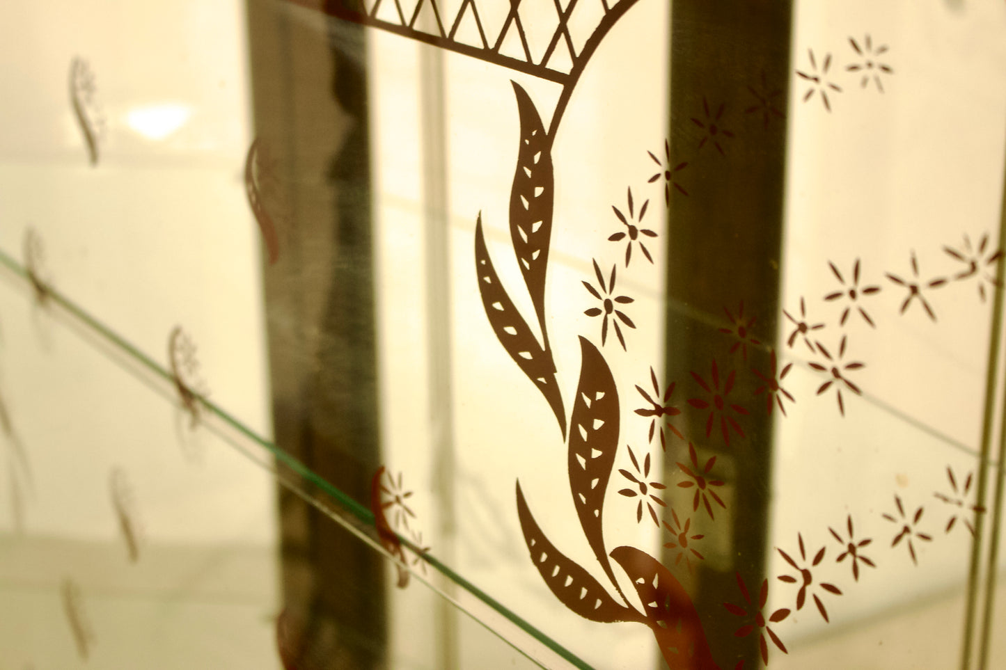 Vintage Display Cabinet with Mirror