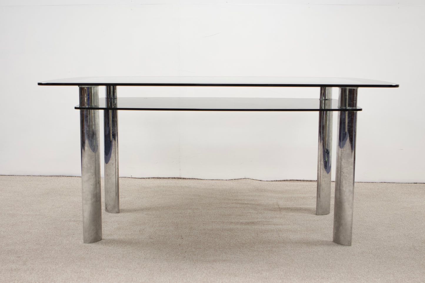 Glass Table with Chrome Legs