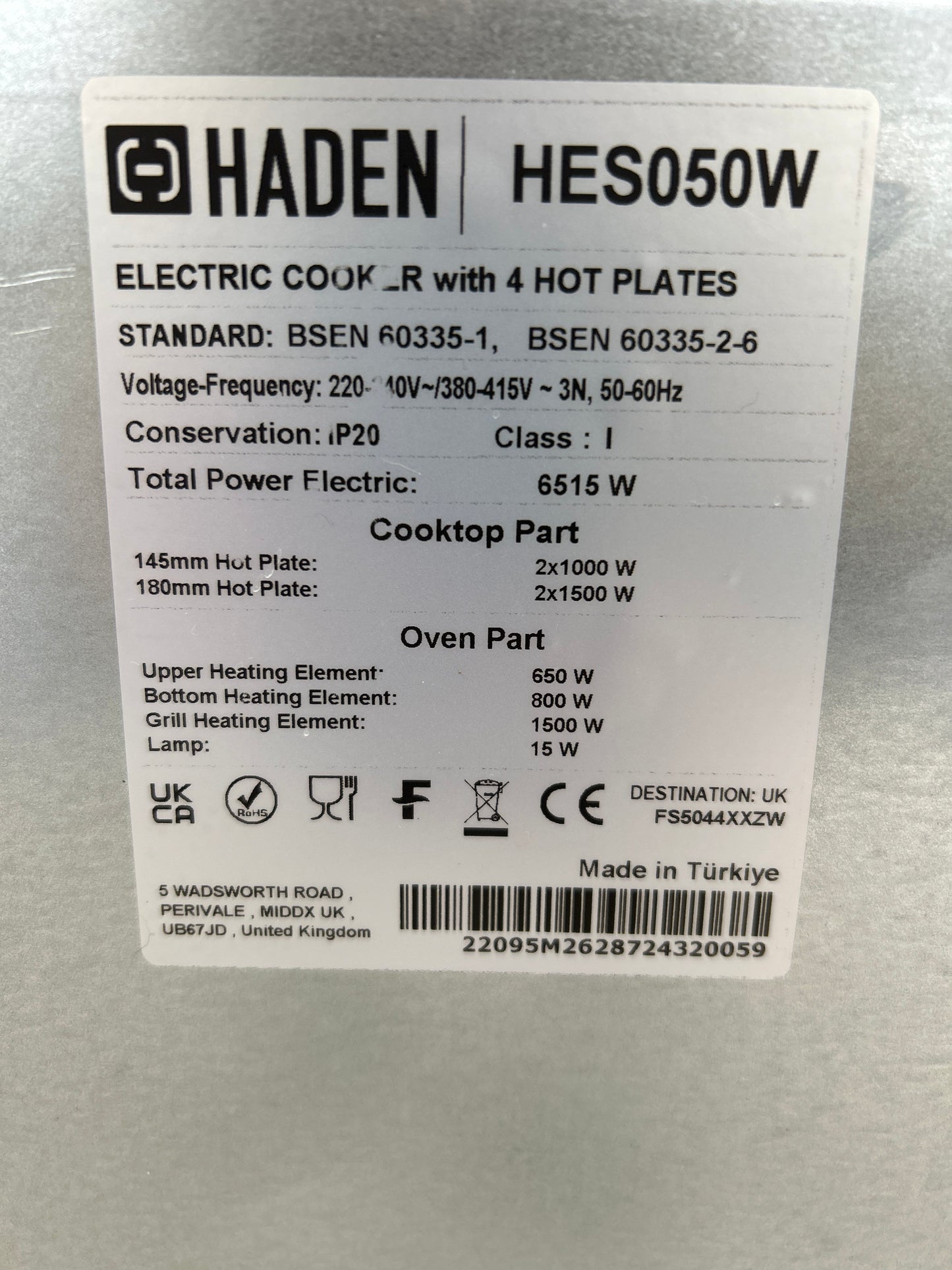 Electric Cooker by Haden