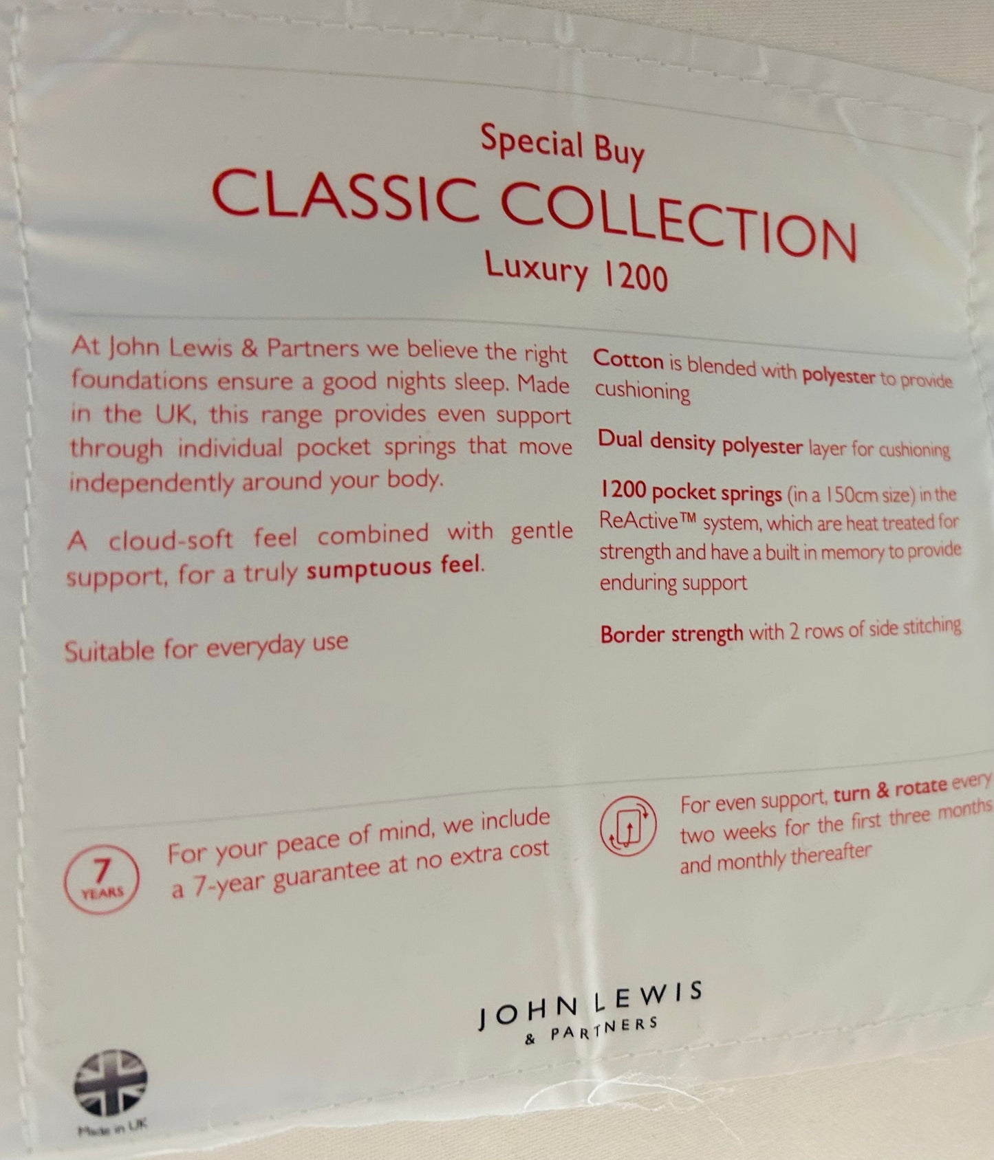 Double bed with Mattress by John Lewis