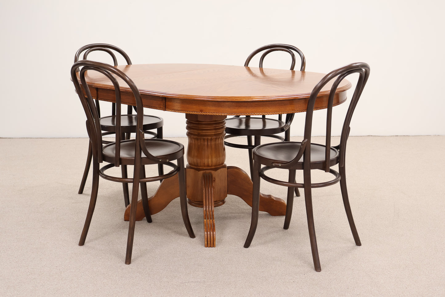 Wooden Dining Table and Four Bistro Style Chairs