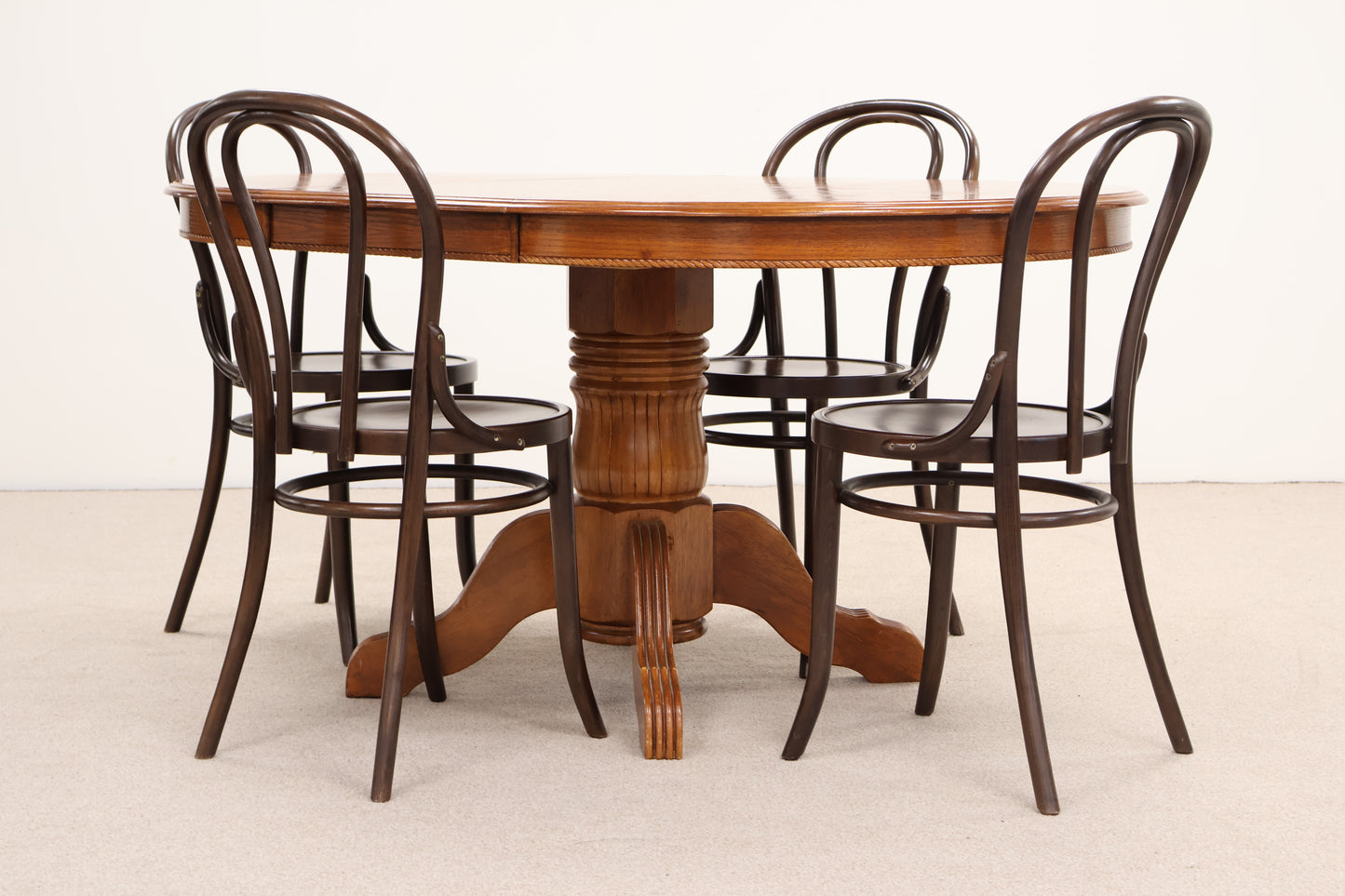 Wooden Dining Table and Four Bistro Style Chairs