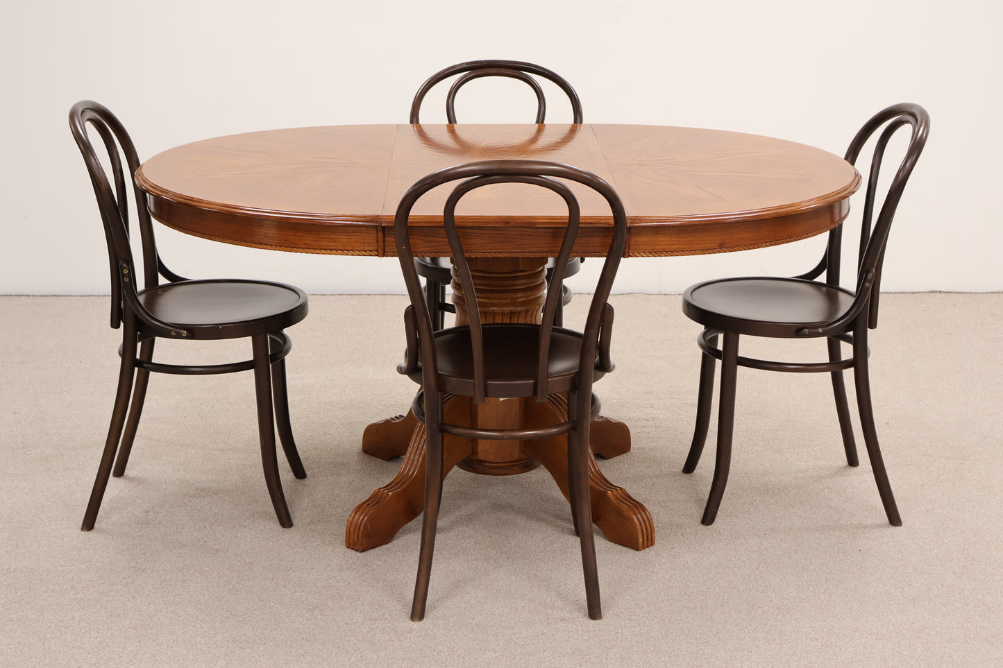Wooden Dining Table and Four Bistro Style Chairs