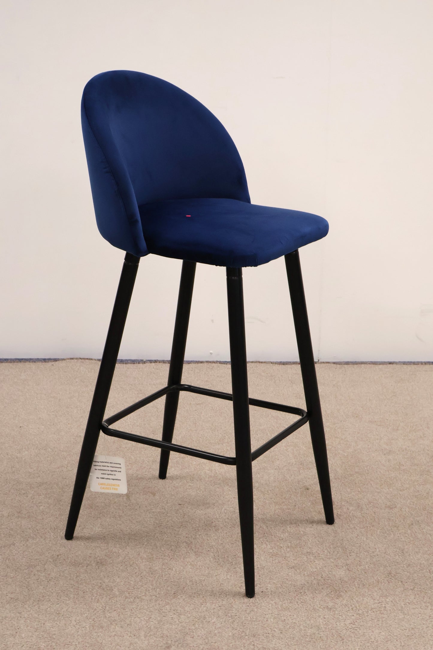 Blue Velvet Bar Stool