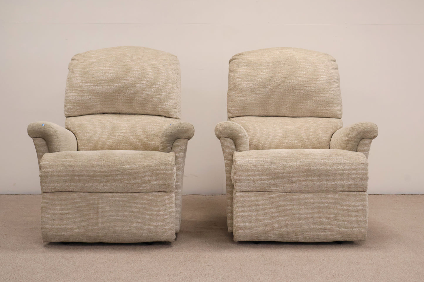 Matching Cream Recliners (manual) by Sherborne