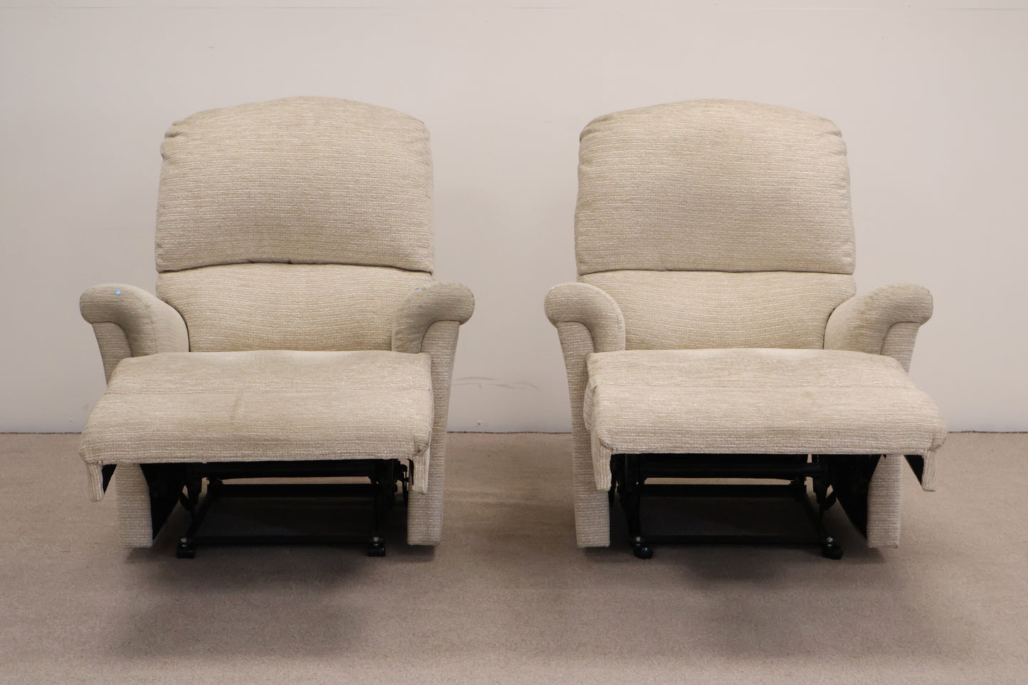 Matching Cream Recliners (manual) by Sherborne