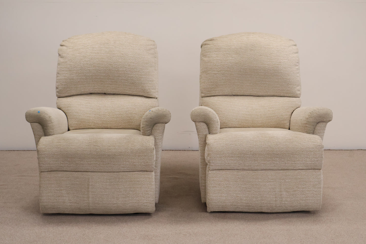 Matching Cream Recliners (manual) by Sherborne