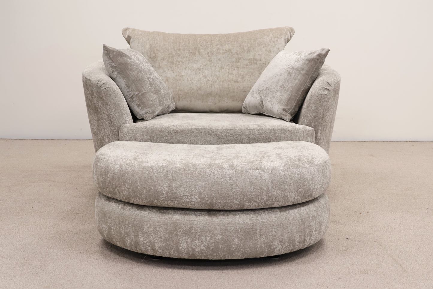 Grey Armchair & Footstool