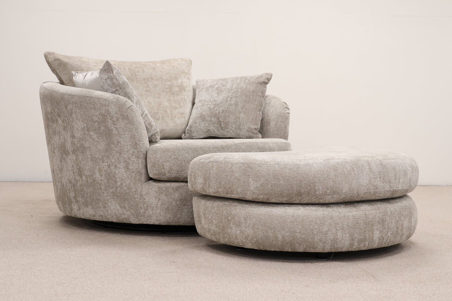 Grey Armchair & Footstool