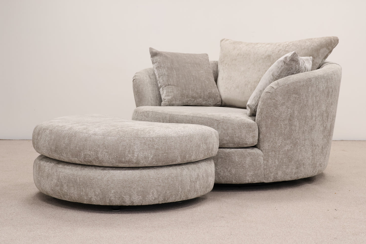 Grey Armchair & Footstool