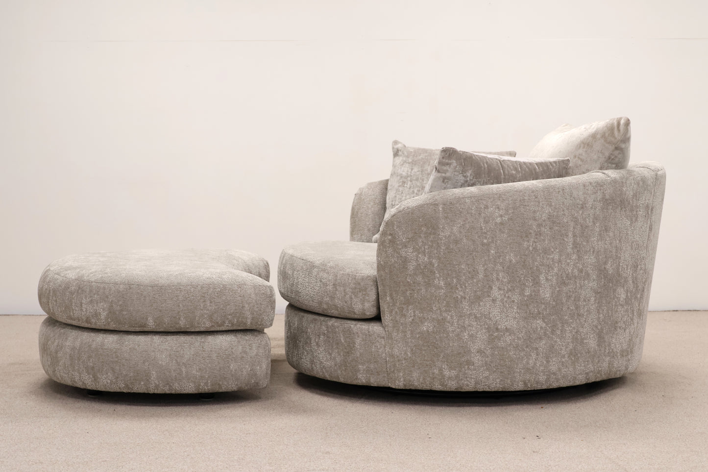 Grey Armchair & Footstool