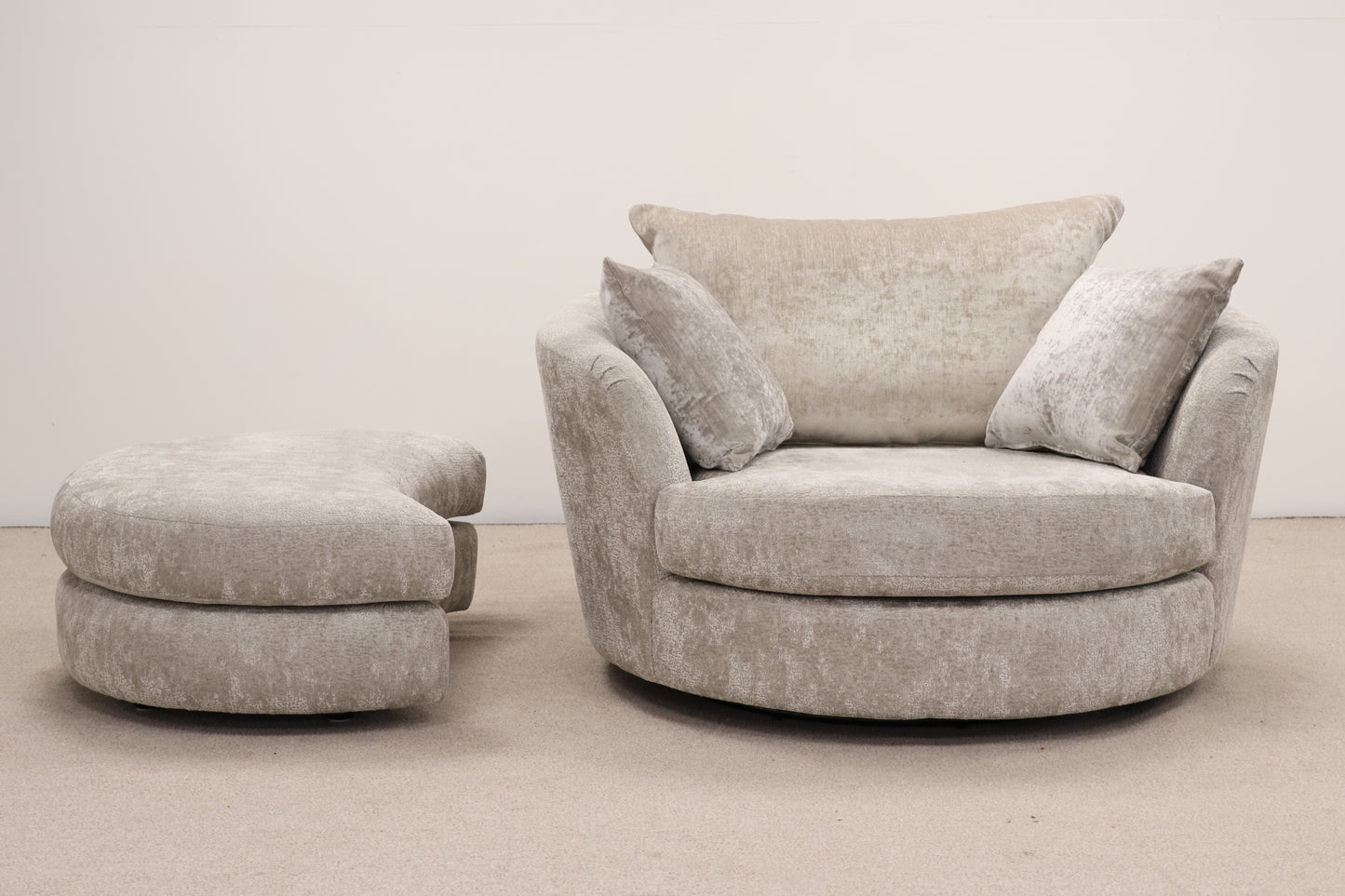 Grey Armchair & Footstool