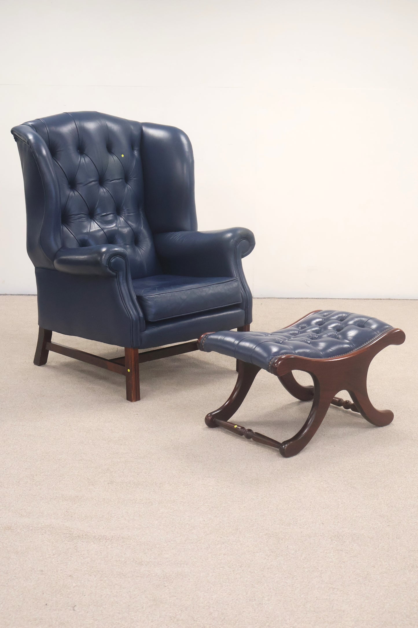 'Chesterfield' Style Armchair and Footstool