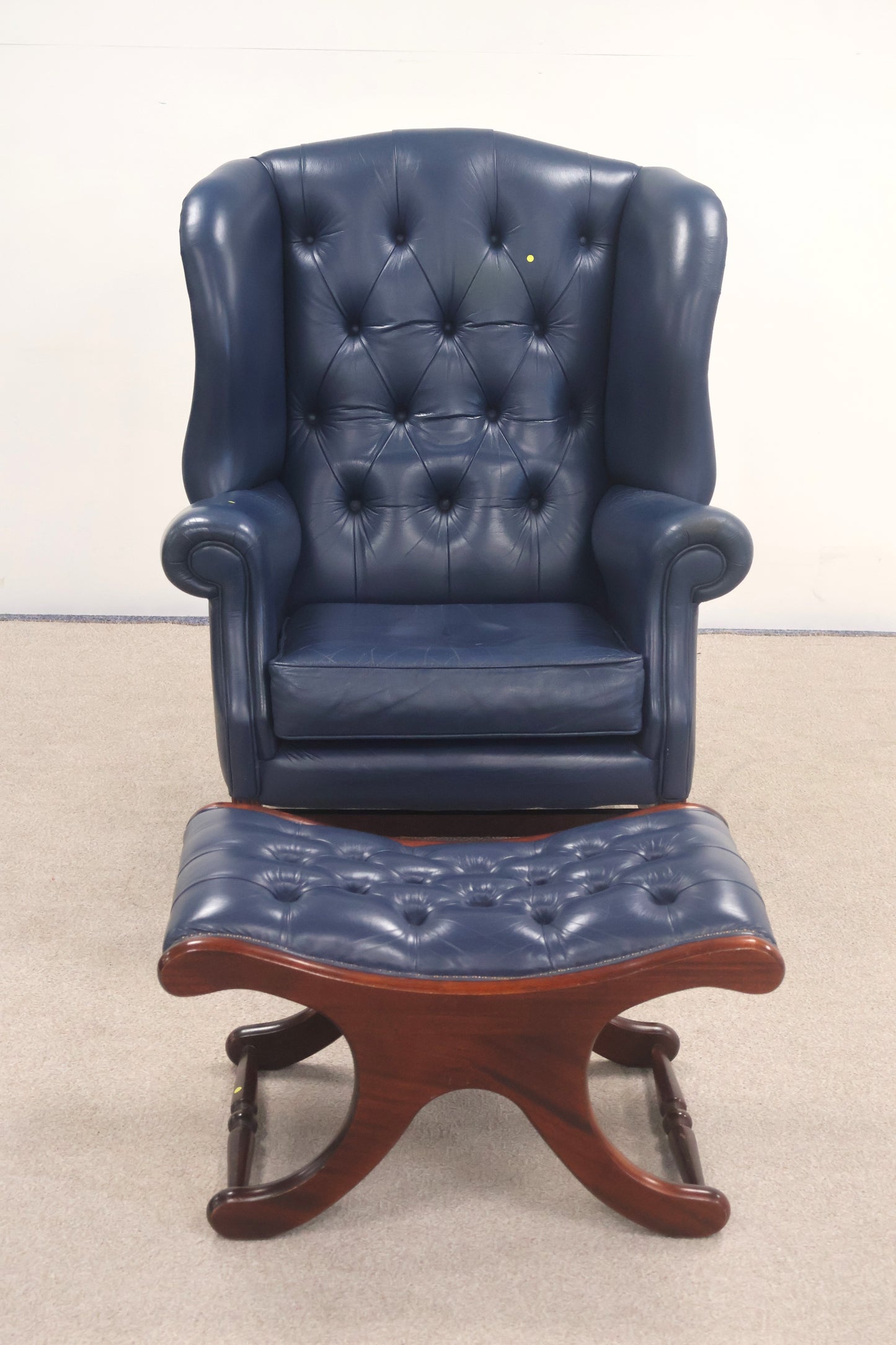 'Chesterfield' Style Armchair and Footstool