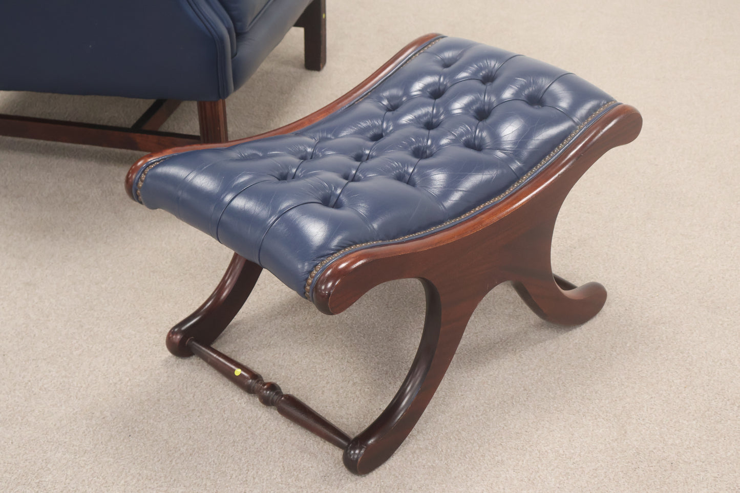 'Chesterfield' Style Armchair and Footstool