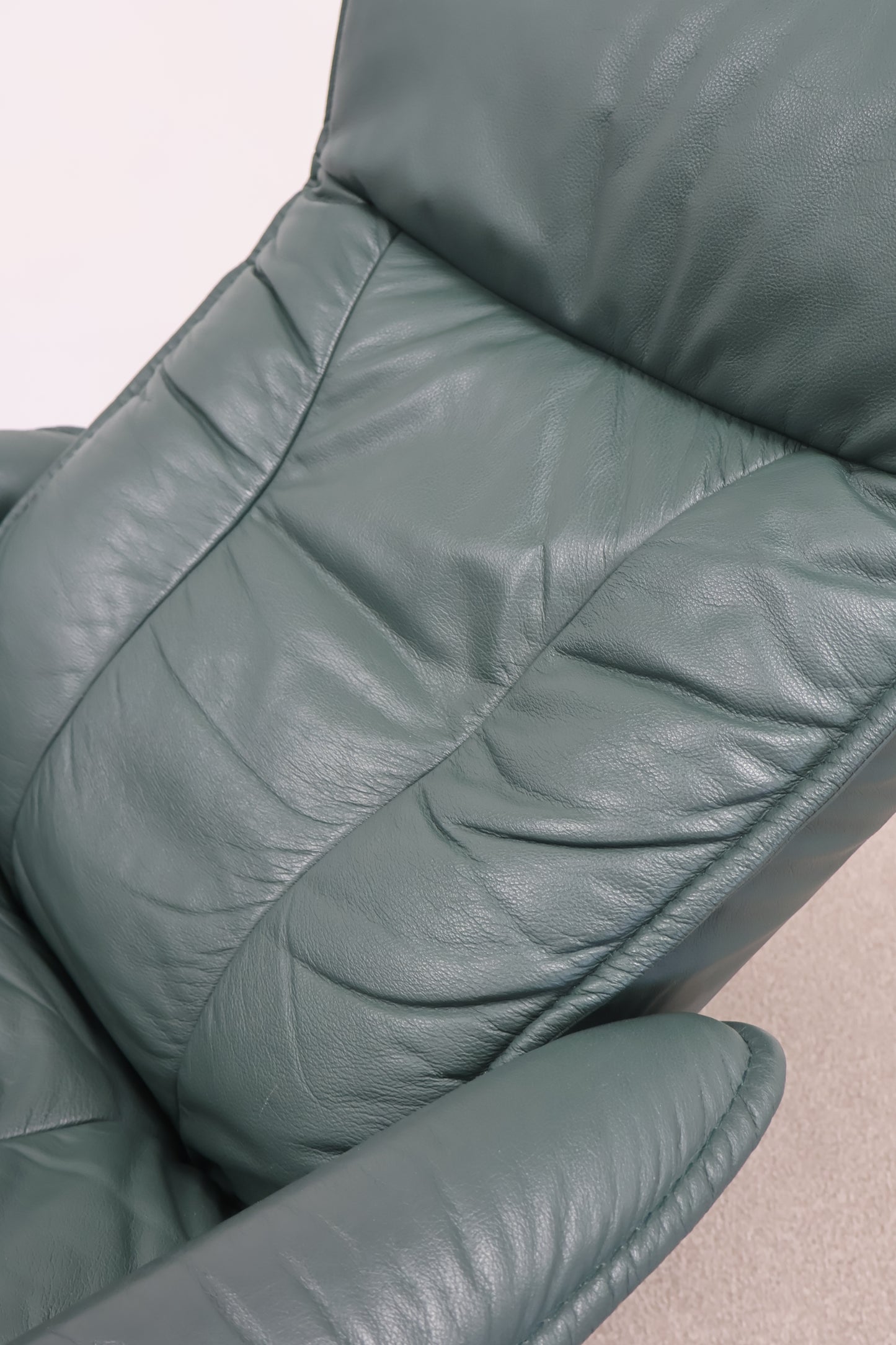 Dark Green Recliner and Footstool by Ekornes