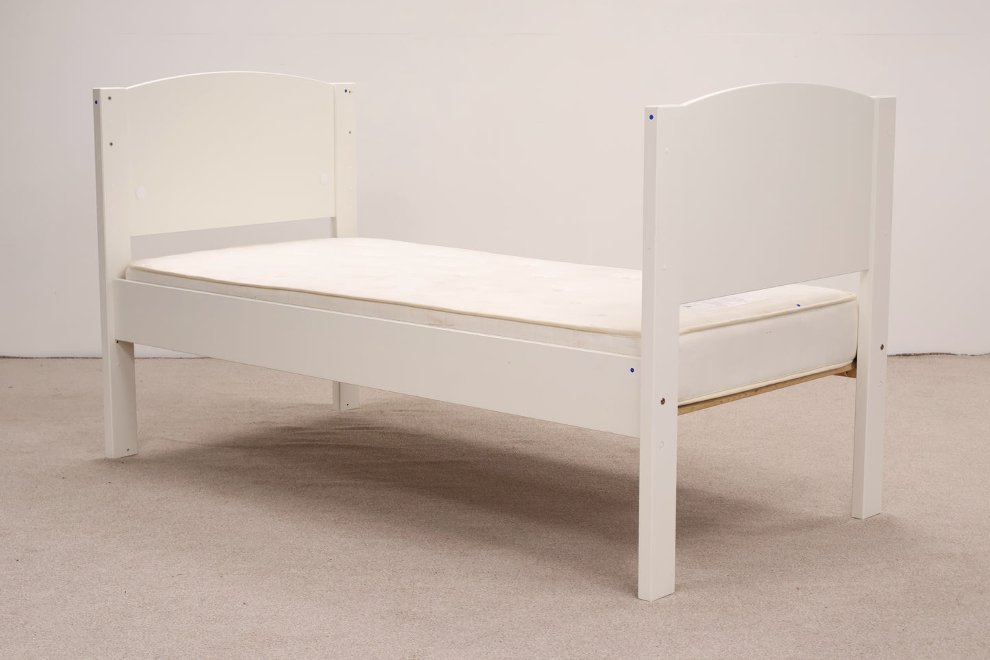 White Single Bed with Mattress