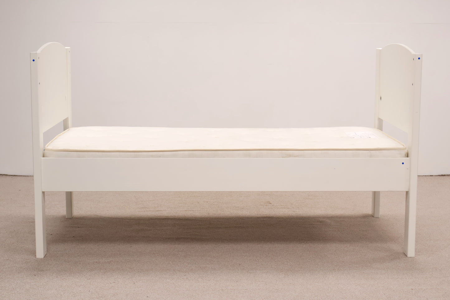 White Single Bed with Mattress