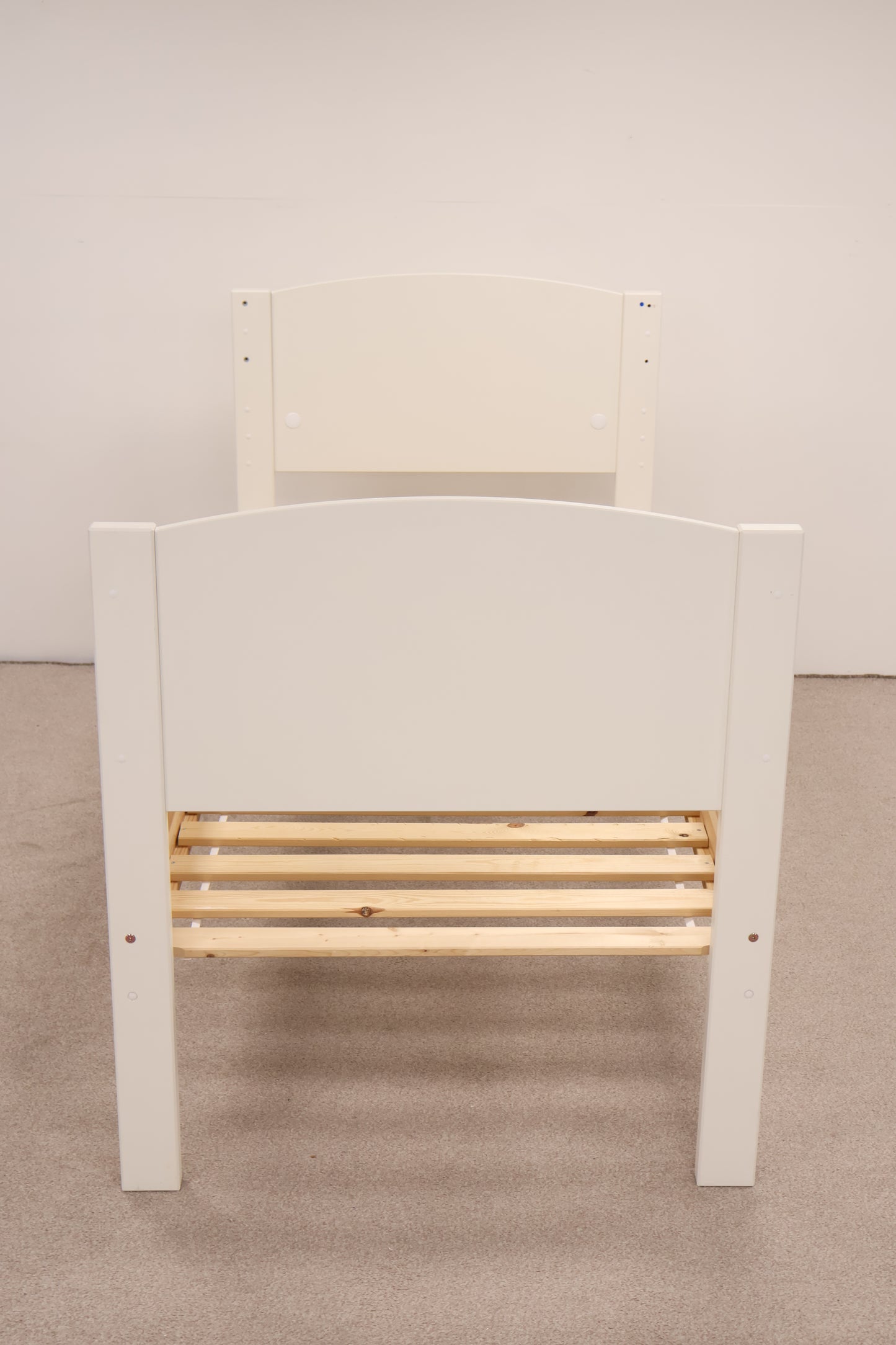 White Single Bed with Mattress