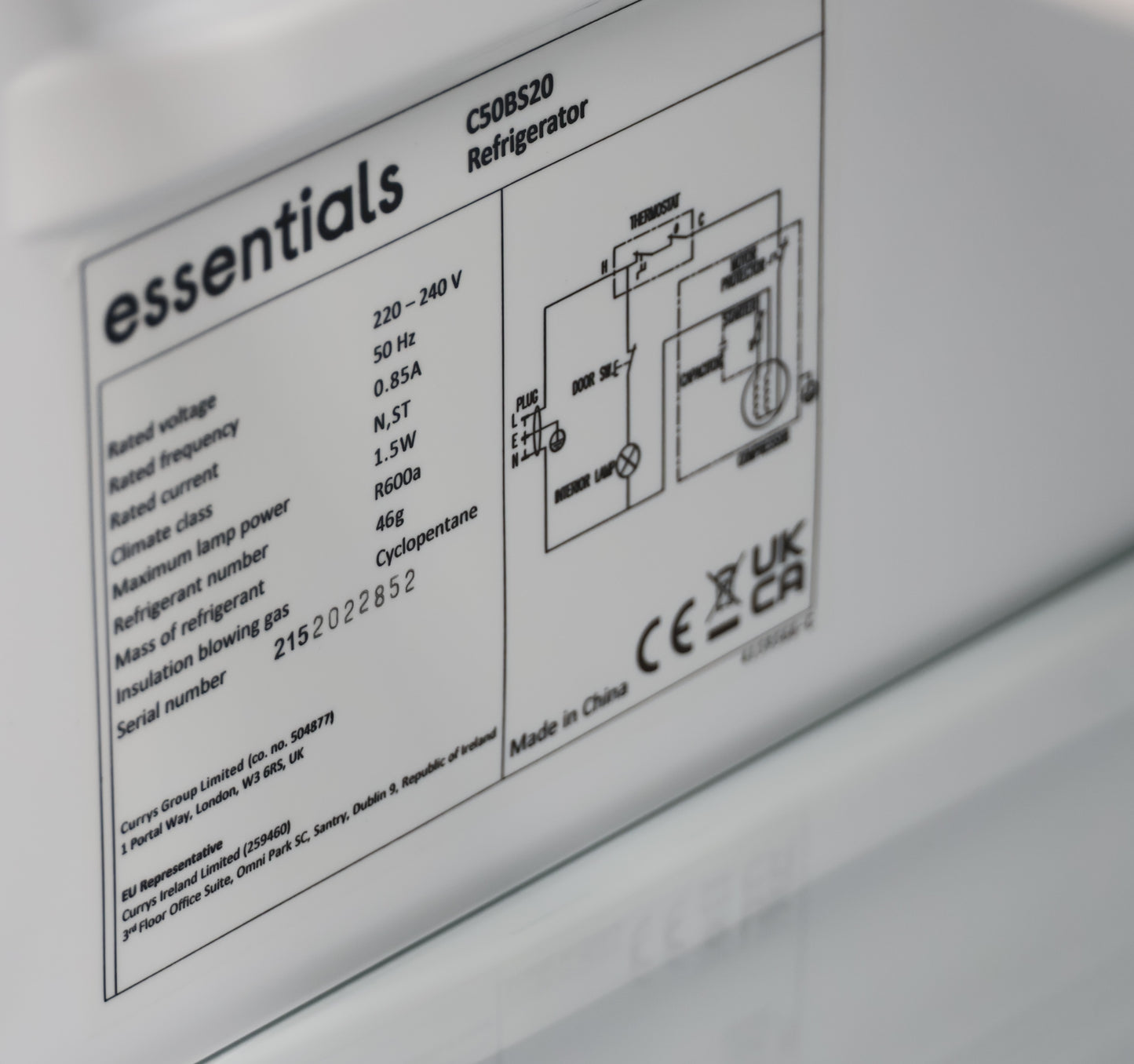 Grey Fridge Freezer by Essentials