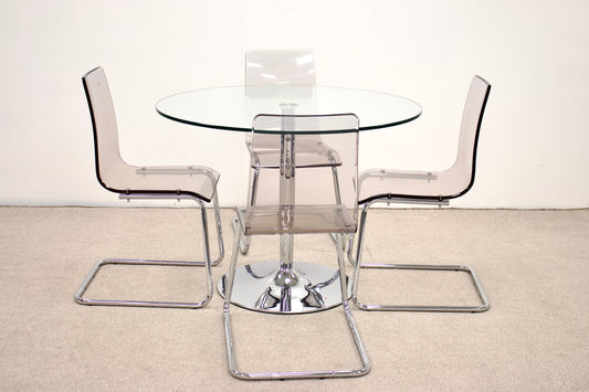 Glass Table with Acrylic Chairs