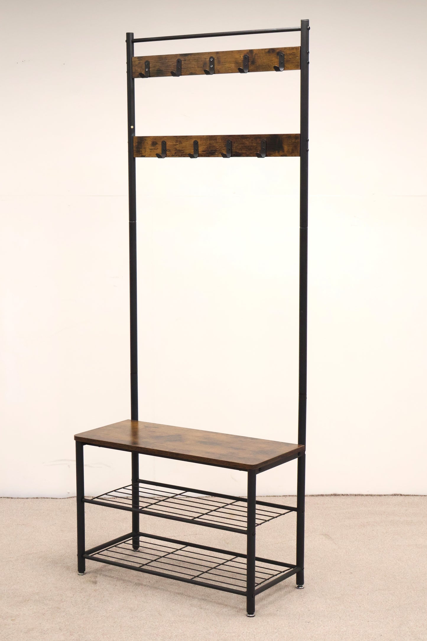 Coat Stand with Shoe Bench