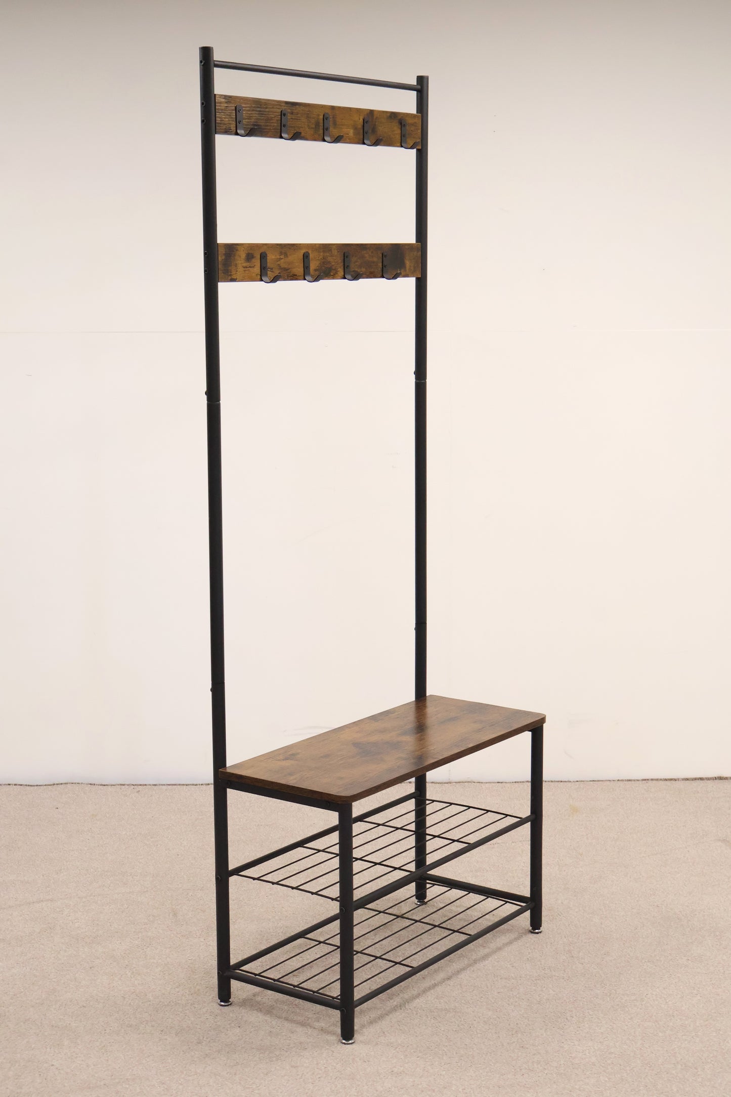 Coat Stand with Shoe Bench