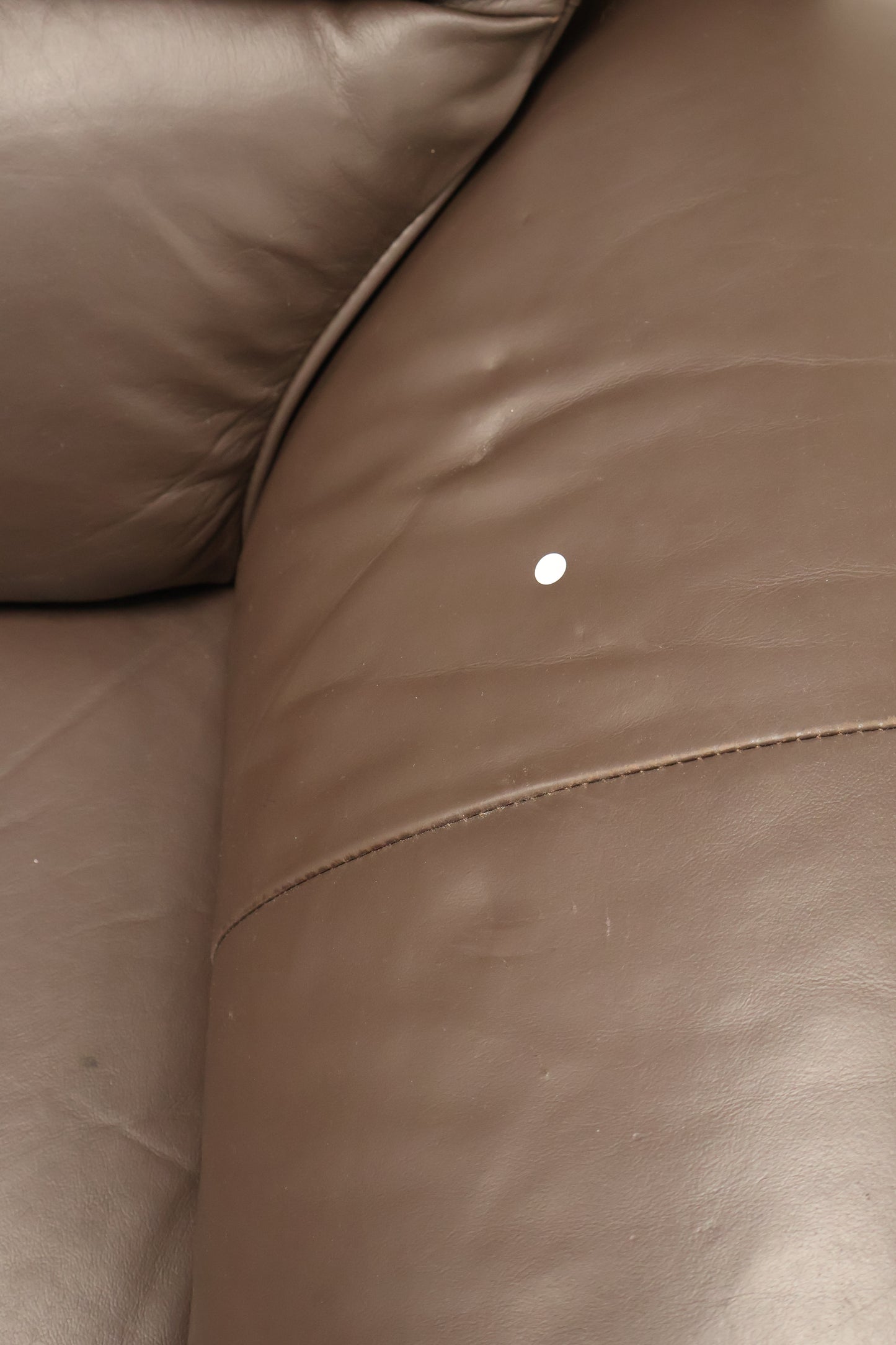 Brown Leather Recliner With Footstool