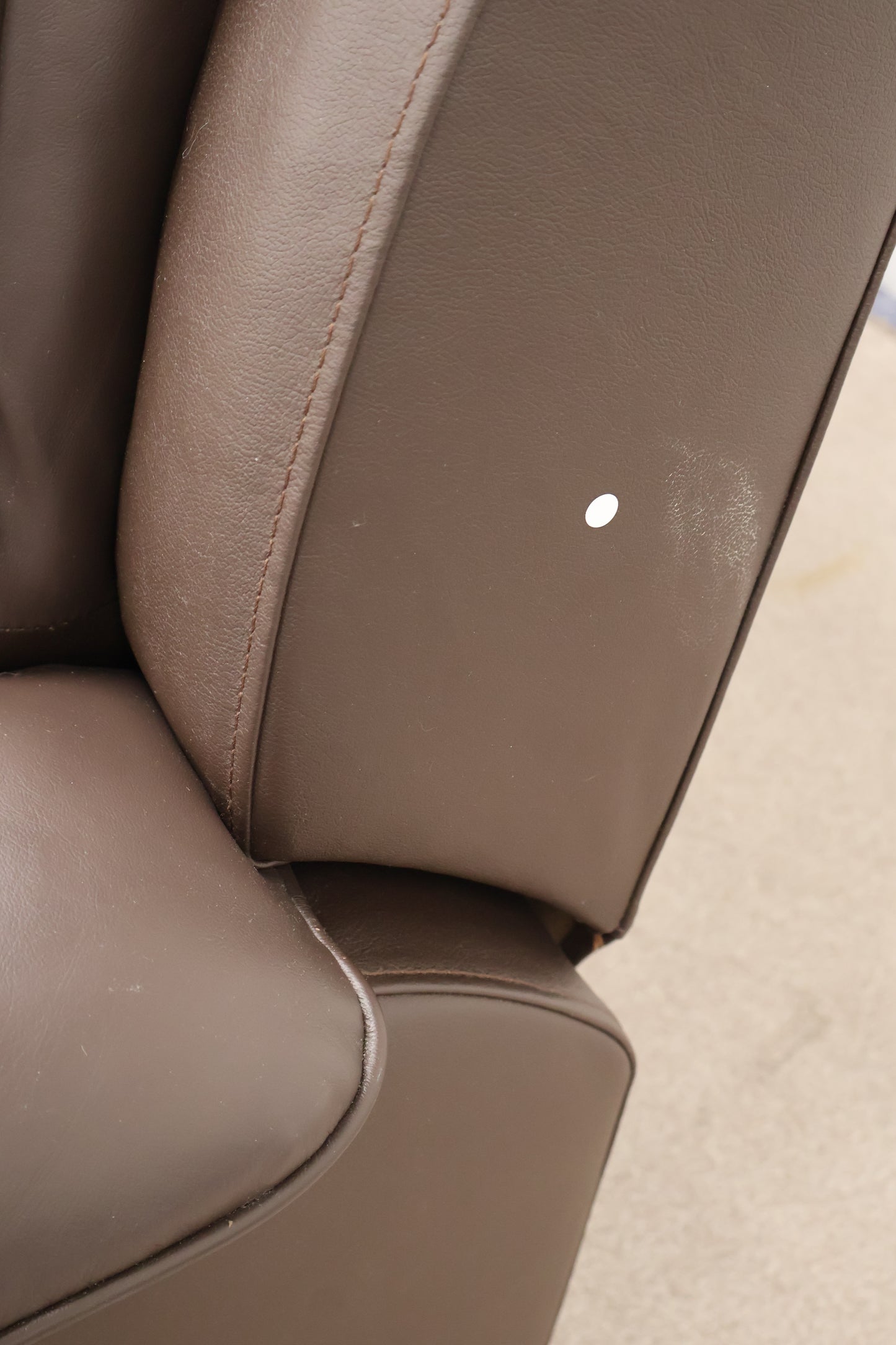 Brown Leather Recliner With Footstool