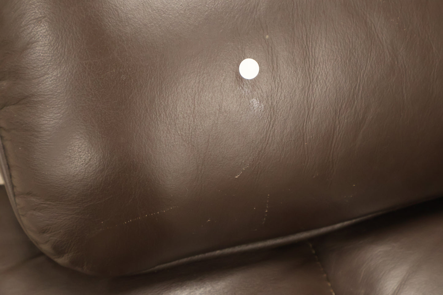 Brown Leather Recliner With Footstool