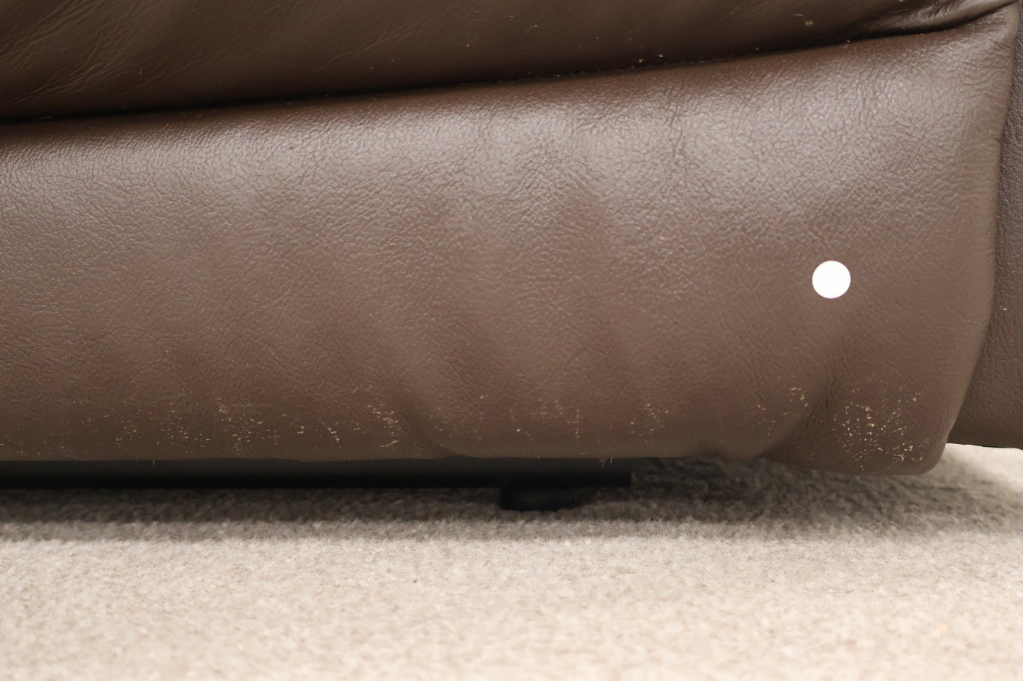 Brown Leather Recliner With Footstool