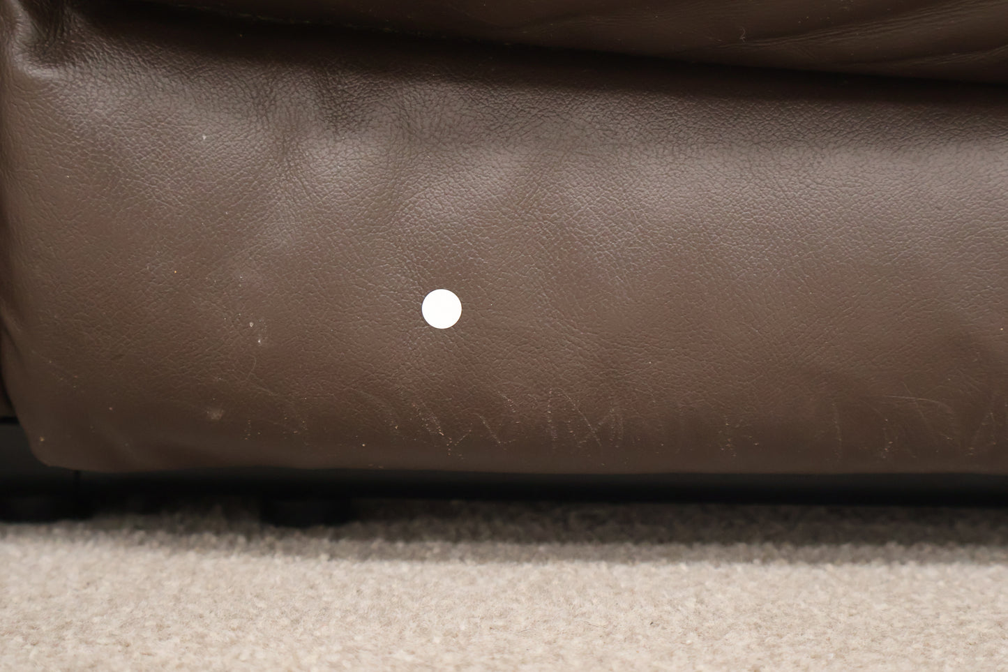 Brown Leather Recliner With Footstool