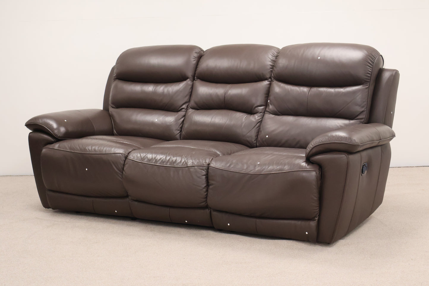 Brown Leather Recliner With Footstool