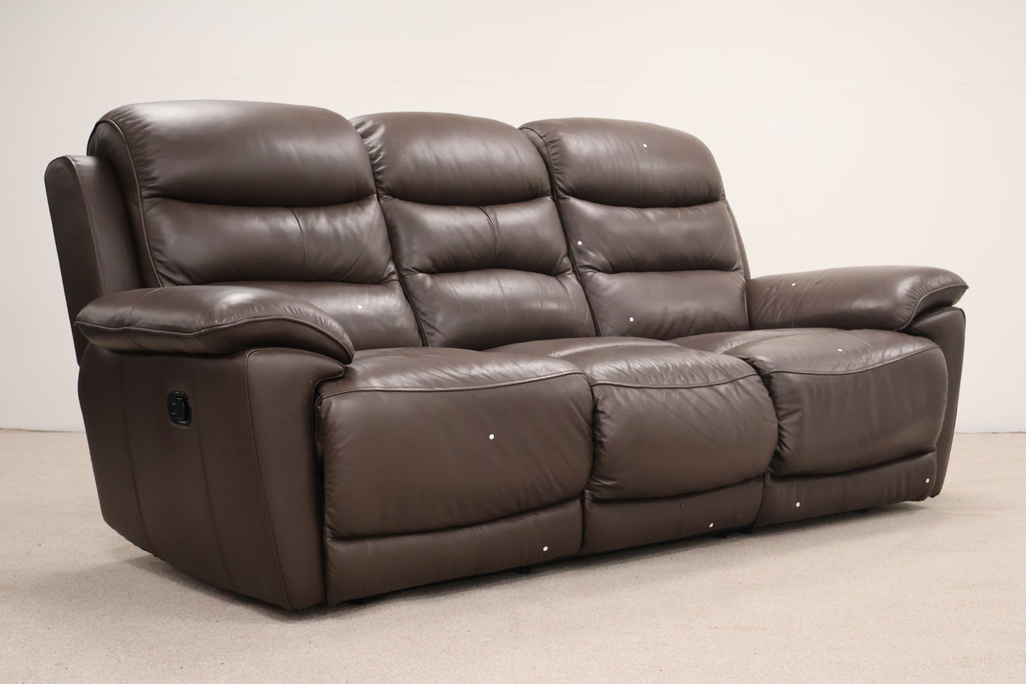 Brown Leather Recliner With Footstool