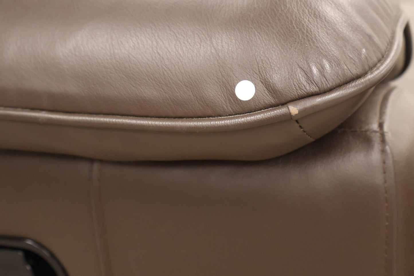 Brown Leather Recliner With Footstool