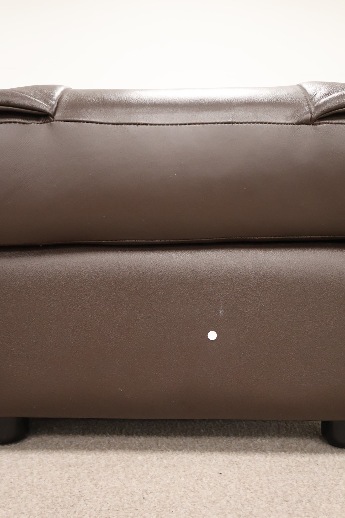Brown Leather Recliner With Footstool