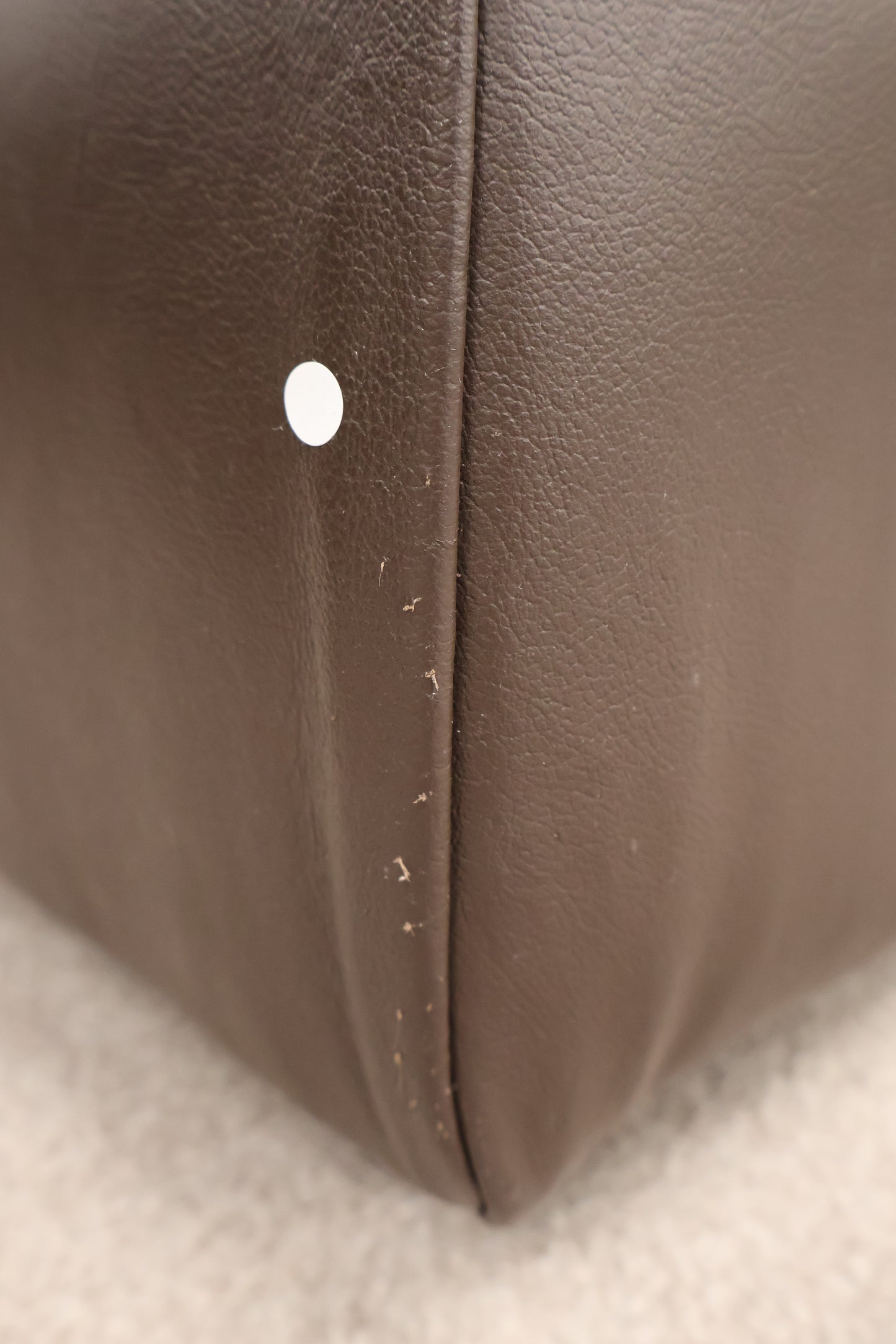 Brown Leather Recliner With Footstool
