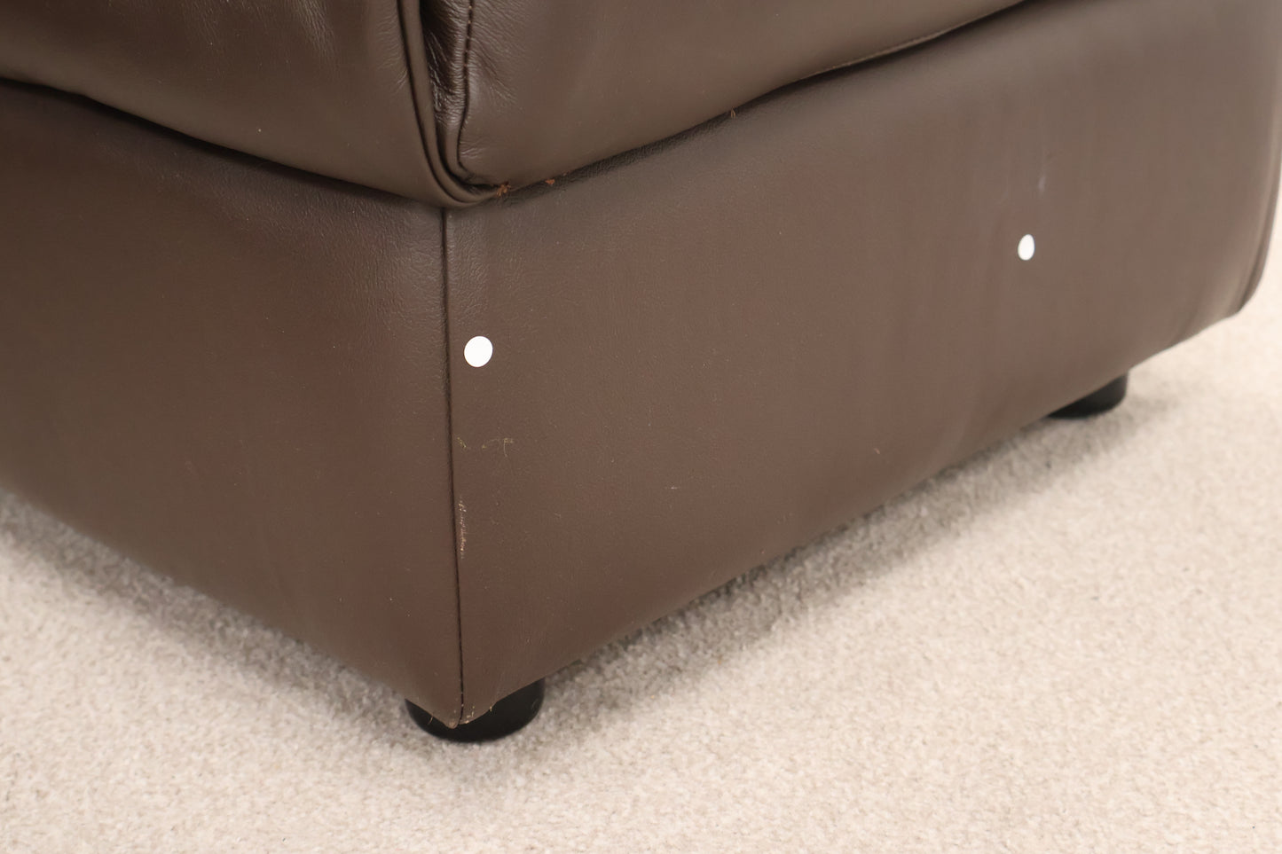 Brown Leather Recliner With Footstool