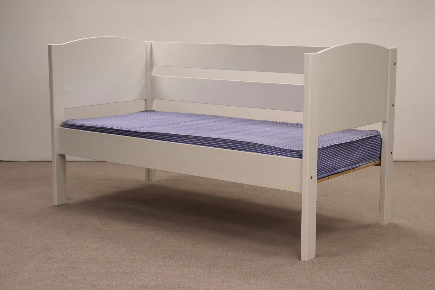 Single Bed with Blue Mattress