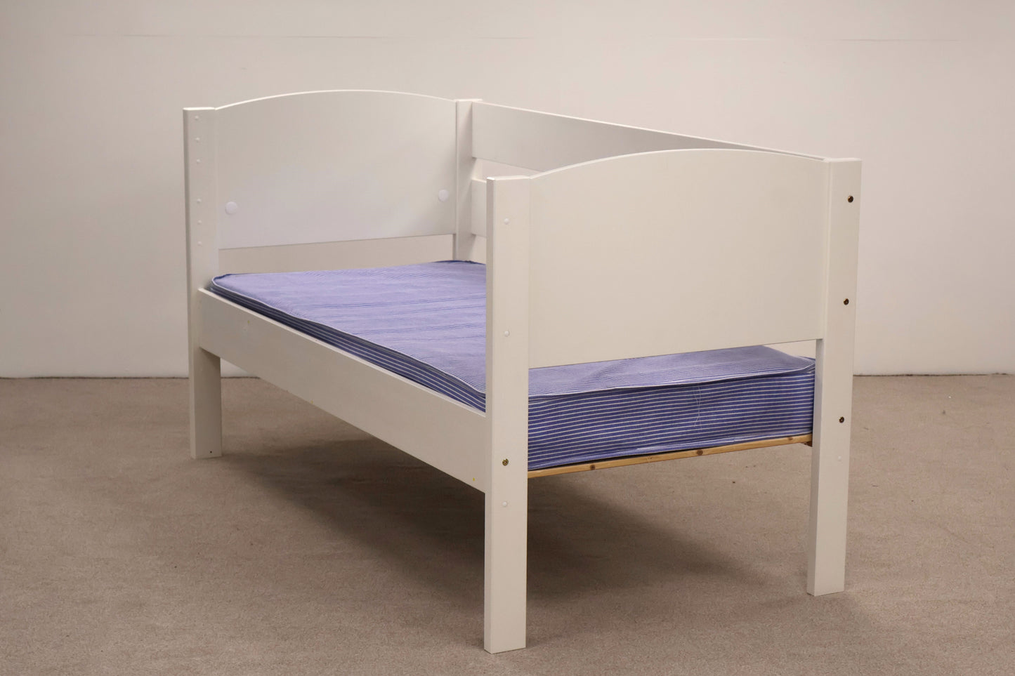 Single Bed with Blue Mattress