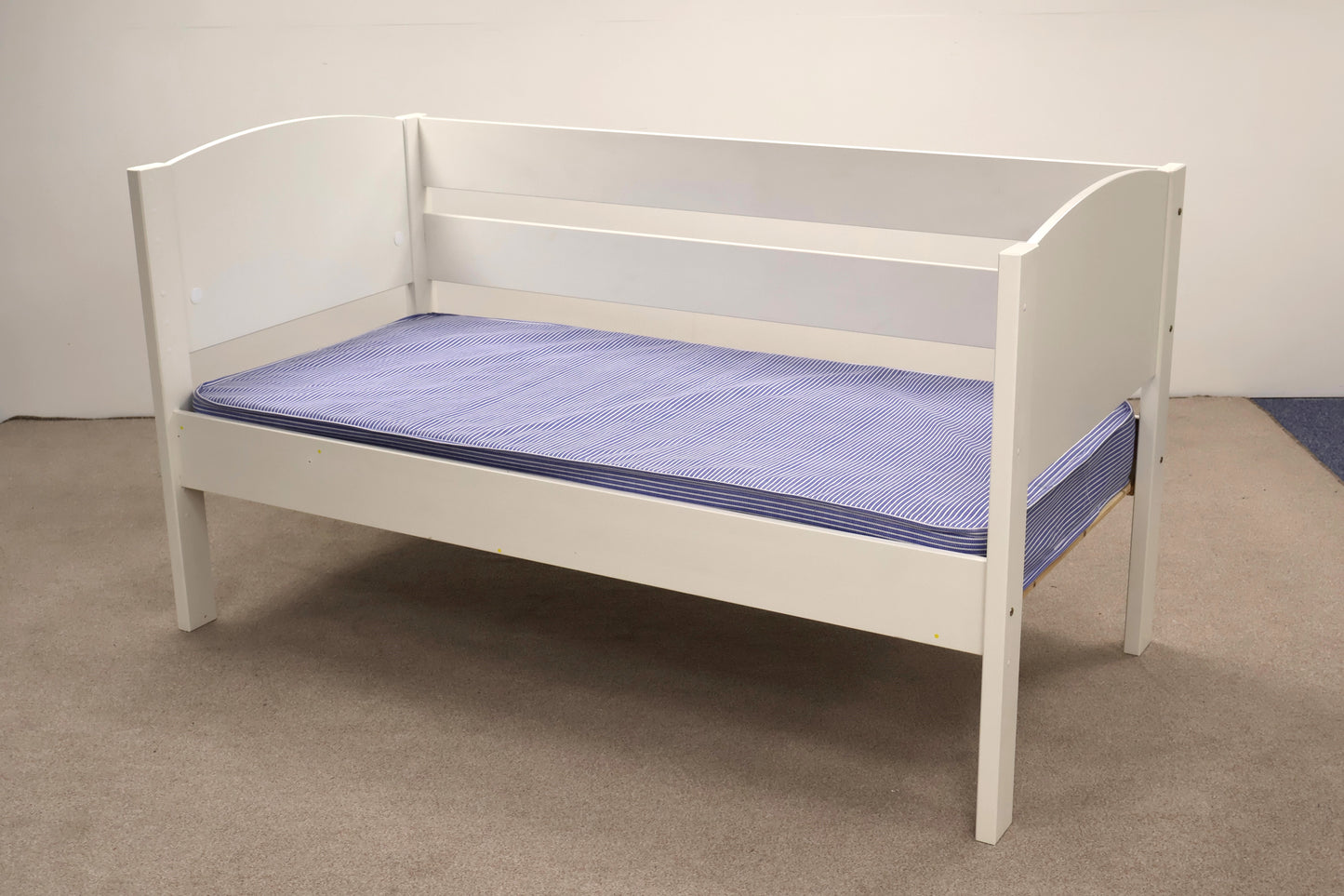 Single Bed with Blue Mattress