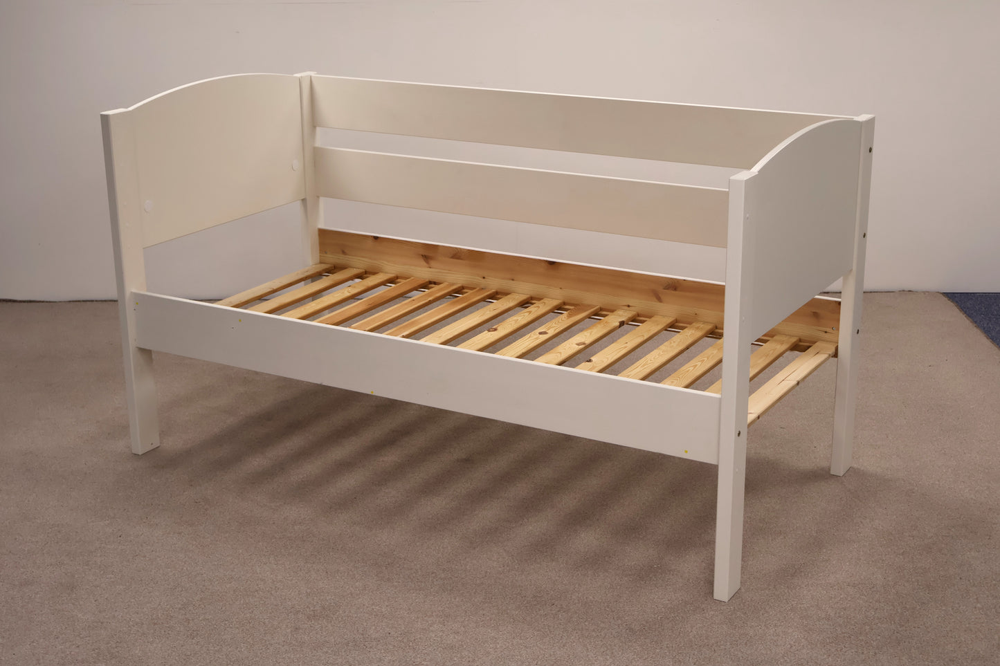 Single Bed with Blue Mattress
