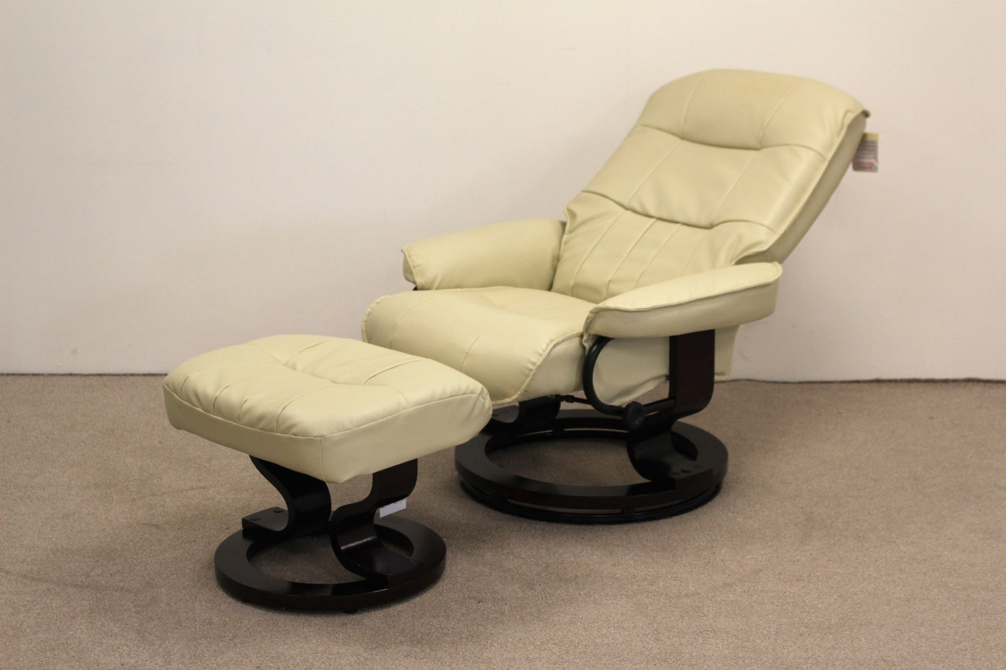 Crème Recliner with Foot Stool
