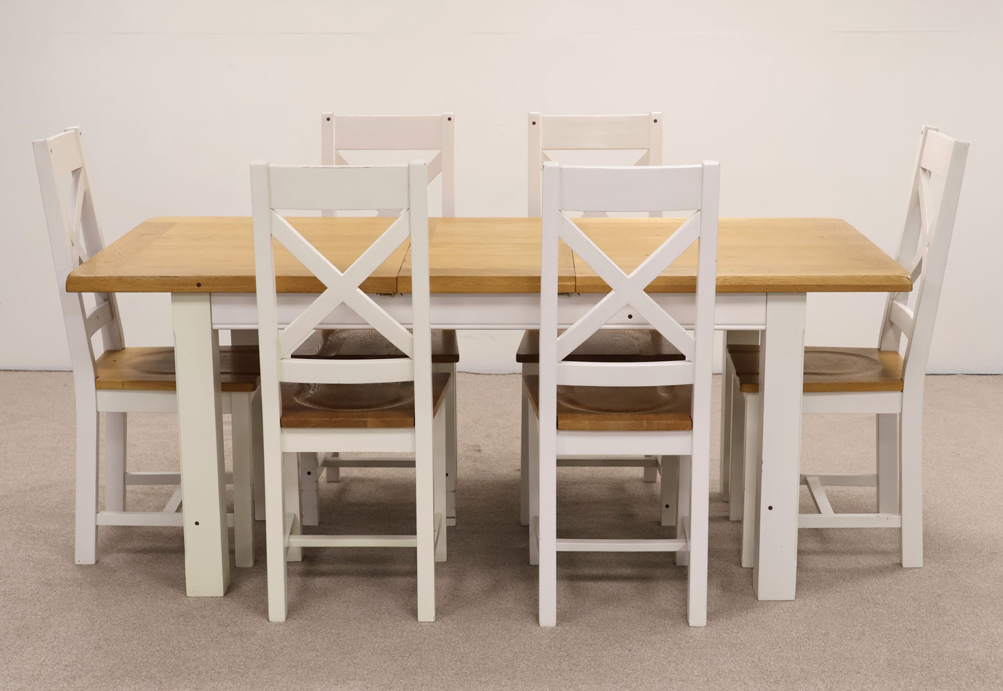 Oak Dining Table and Six Chairs