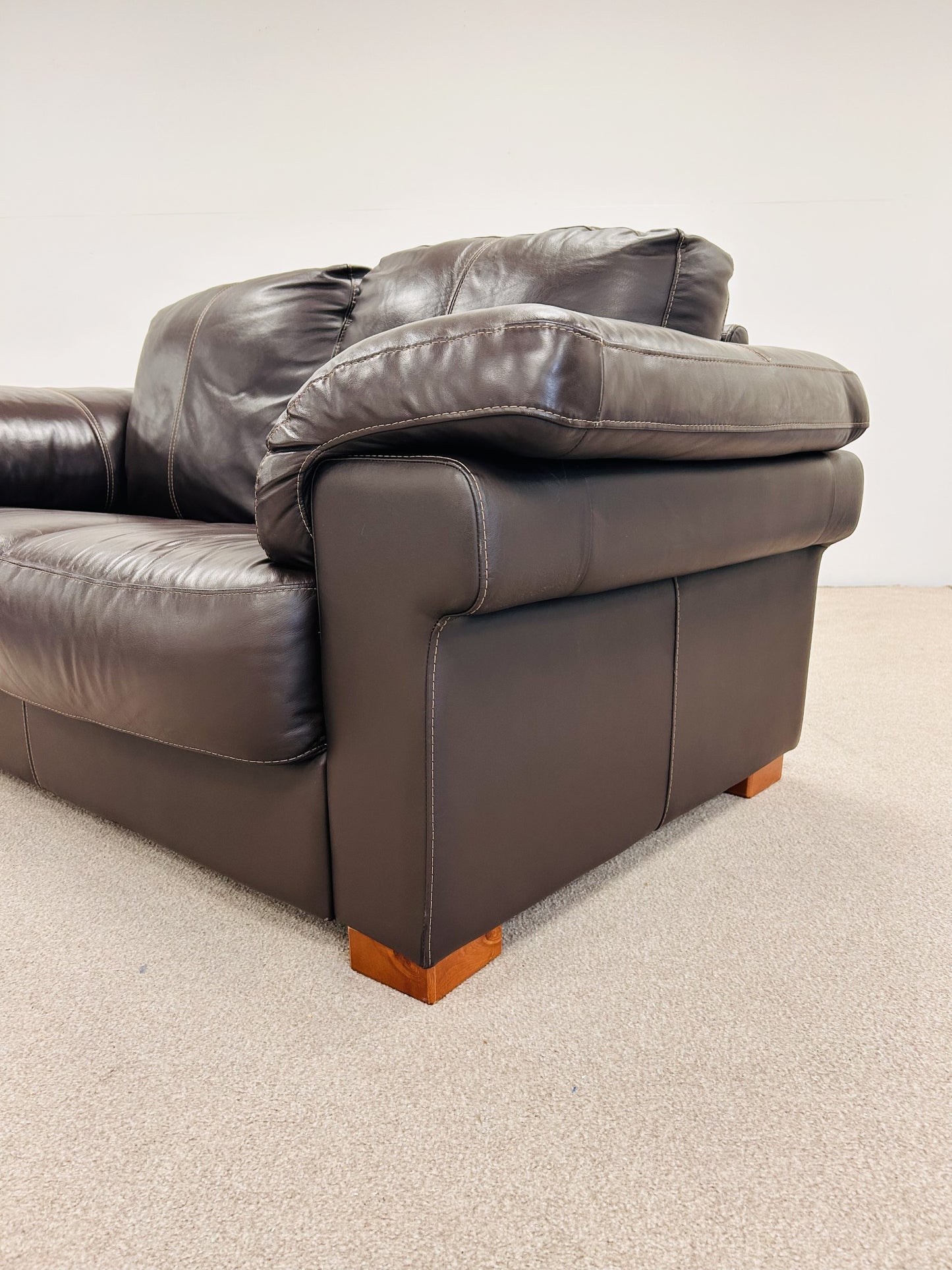 Dark Brown Leather Sofa