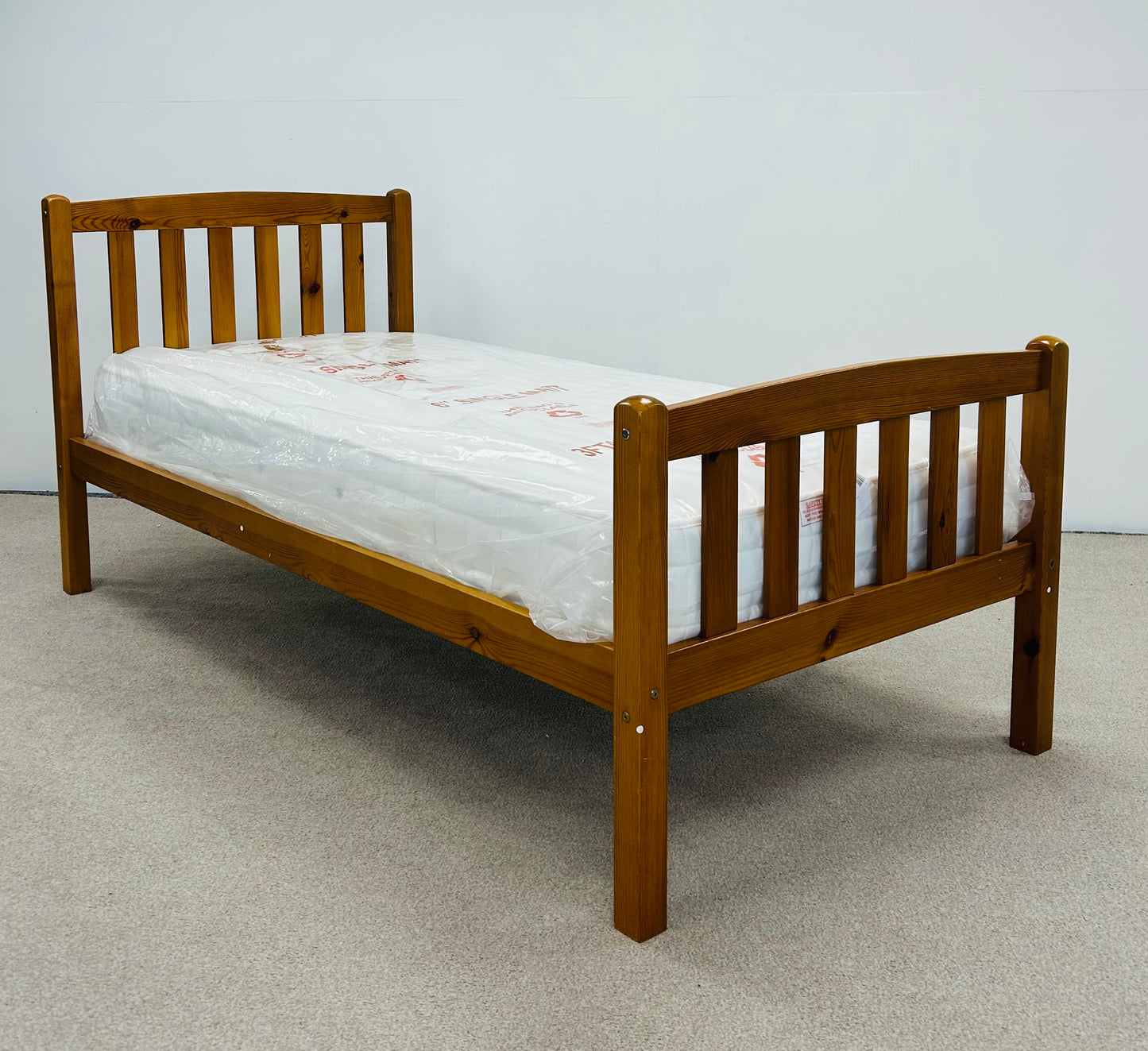 Single Pine Bed & Sanitised Mattress