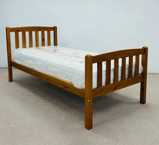 Single Pine Bed & Sanitised Mattress