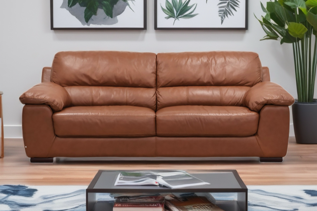 Brown Leather Sofa
